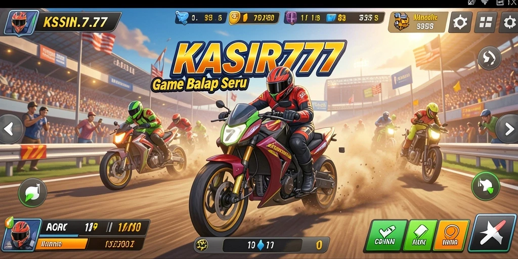 Tangkapan layar KASIR777 menampilkan aksi balapan mendebarkan dengan grafis luar biasa.