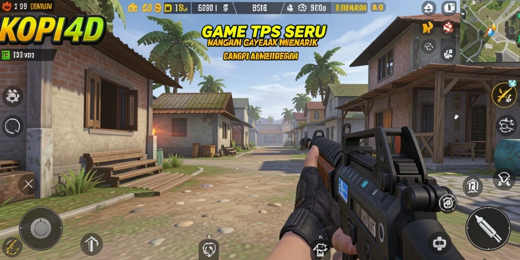 Screenshot gameplay KOPI4D yang memperlihatkan aksi tembak-tembakan yang seru.