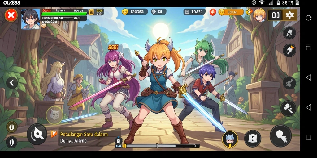 Screenshot menampilkan aksi seru dalam permainan Anime OLX888.