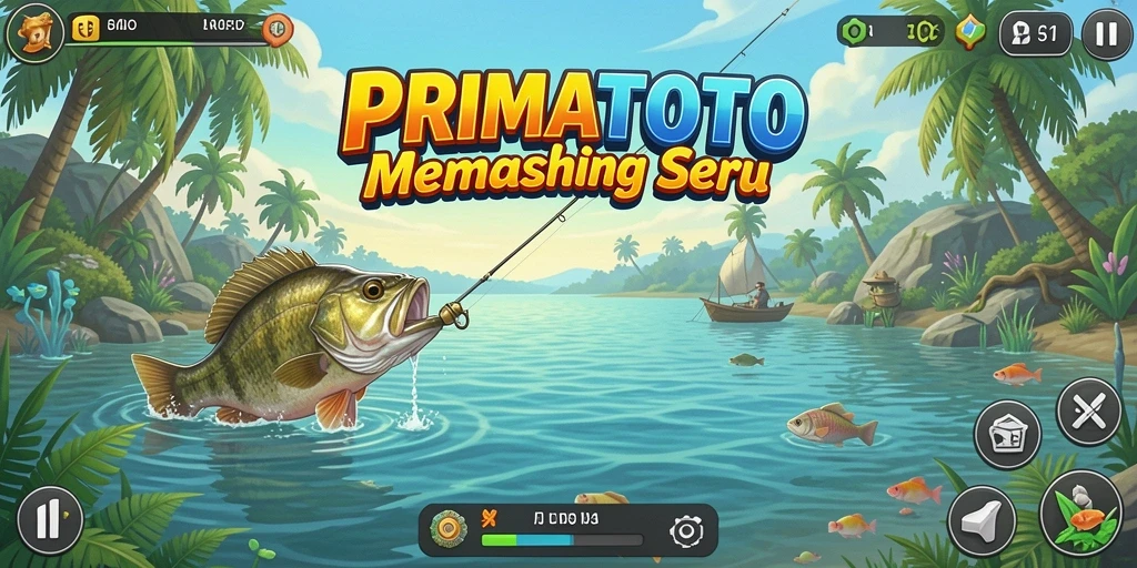 Screenshot menampilkan gameplay PRIMATOTO yang mendebarkan saat memancing.